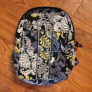 Vera Bradley Black and Yellow Floral Backpack